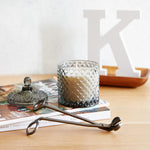 GEO Cut Glass Jar - Smokey Grey - Kandili